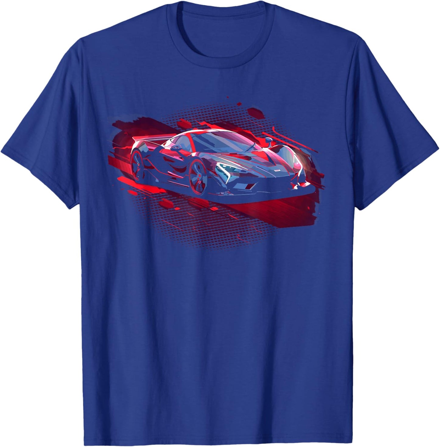 Supercar Exotic Sports Car Concept Poster Style Boys Graphic T-Shirt - T-Shirt | Royal