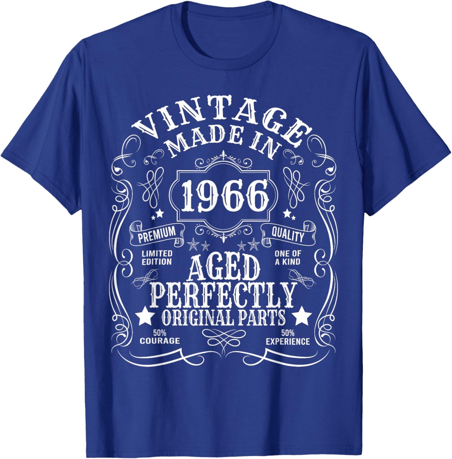 60th Birthday Man Woman 60 Years 1966 Decorative Gift Funny T-Shirt - T-Shirt | Royal