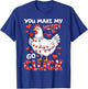 You Make My Heart Go Cluck Funny Chicken Valentine T-Shirt - T-Shirt | Royal
