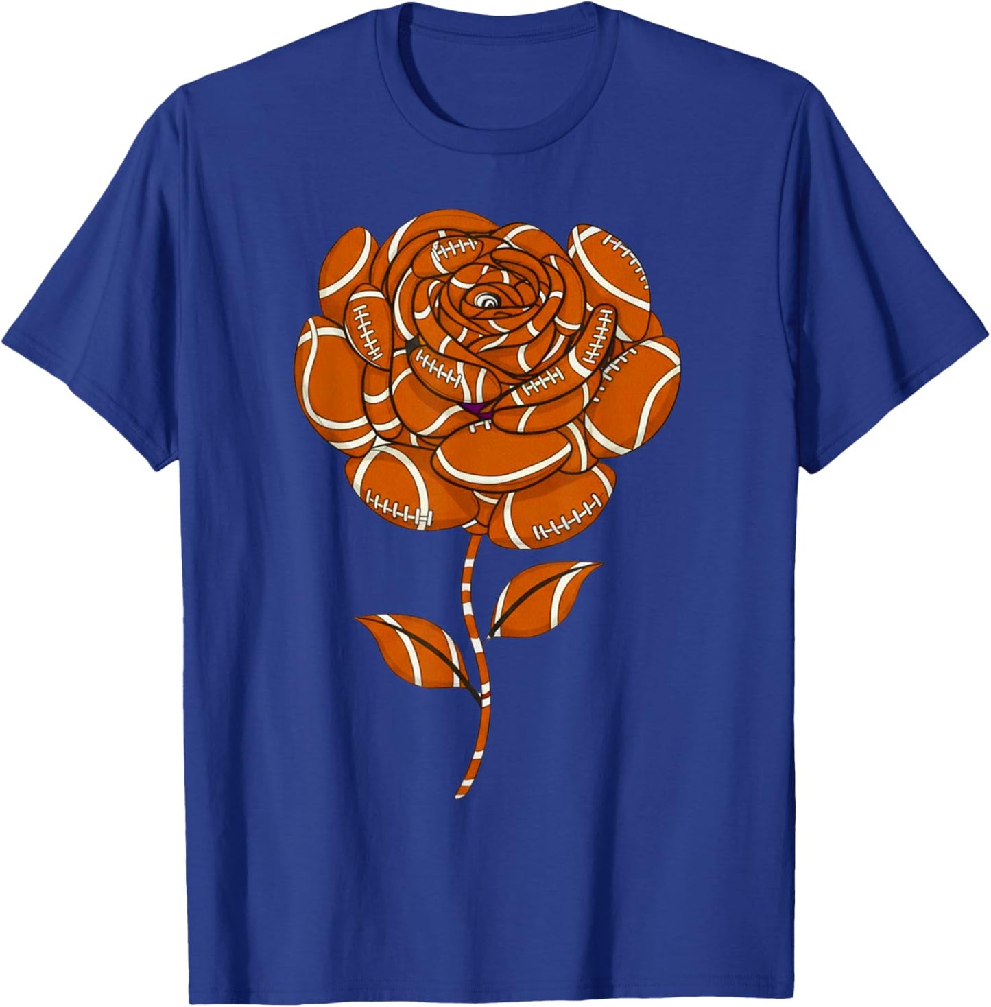 Football Rose Design for Sports Fans and Players T-Shirt - T-Shirt | Royal