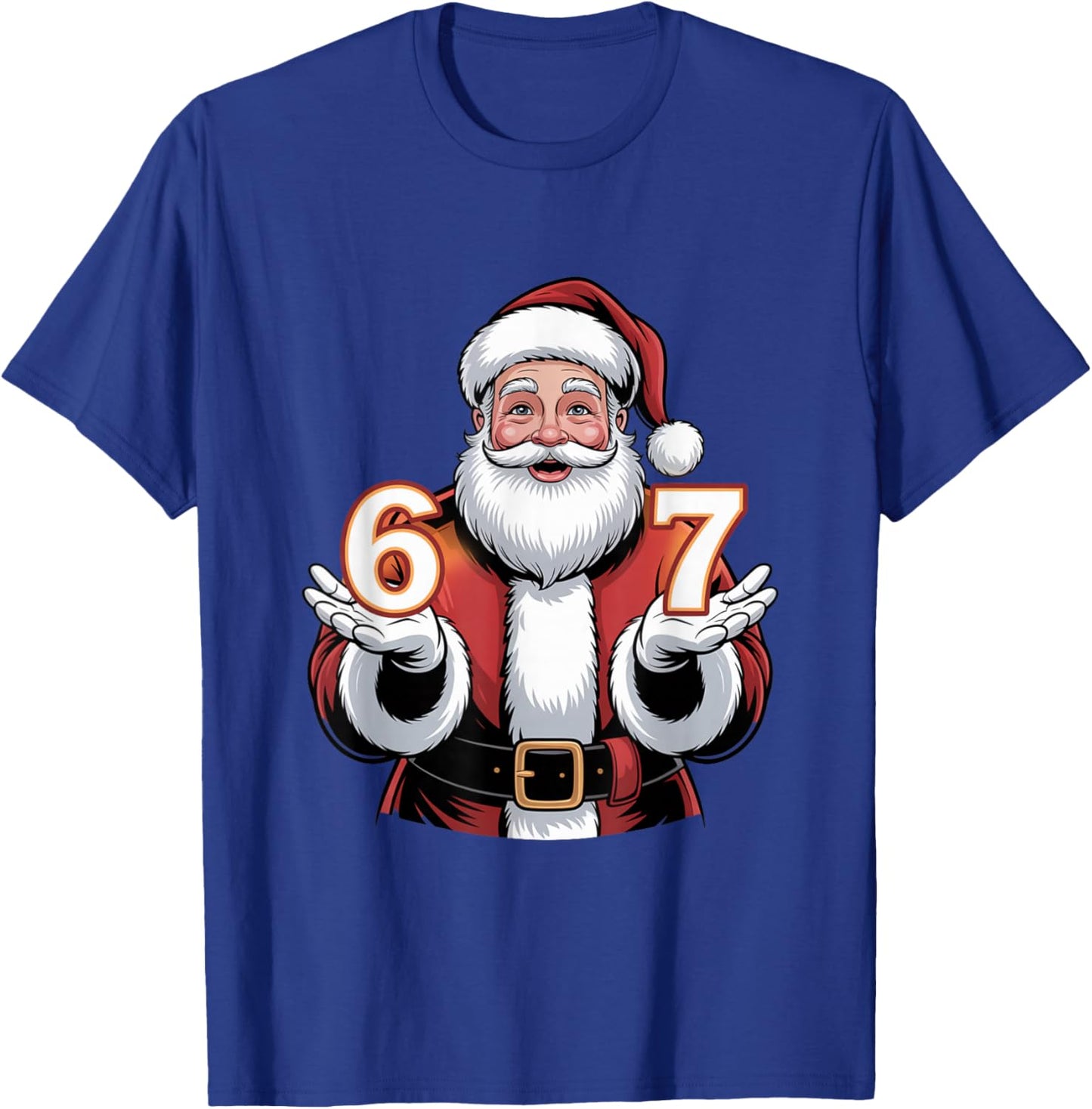 Christmas 67 Funny Xmas Six Seven Ugly Sweater 6-7 T-Shirt - T-Shirt | Royal