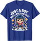 Just A Boy Who Loves Hockey Kids Cute Ice Hockey T-Shirt - T-Shirt | Royal