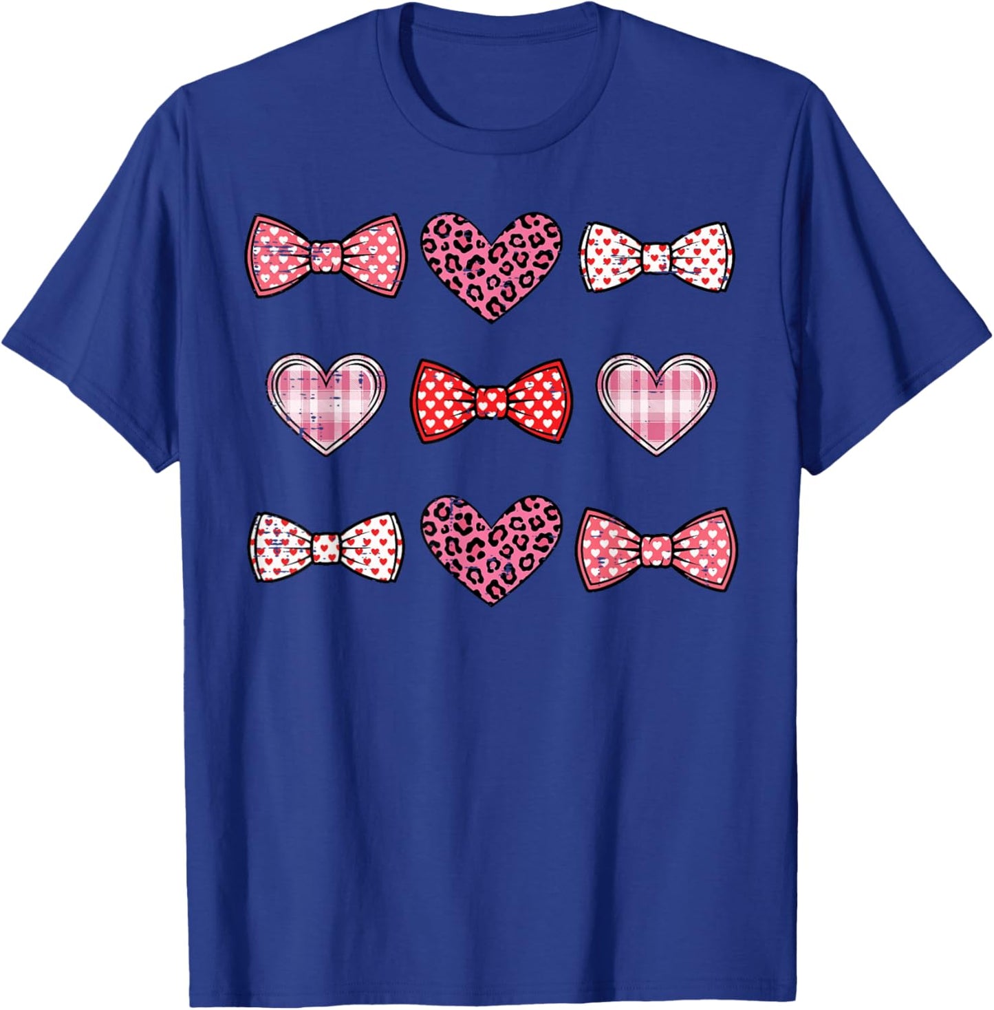 Valentines Day Coquette Bows Hearts Girls Boys Kids Women T-Shirt - T-Shirt | Royal