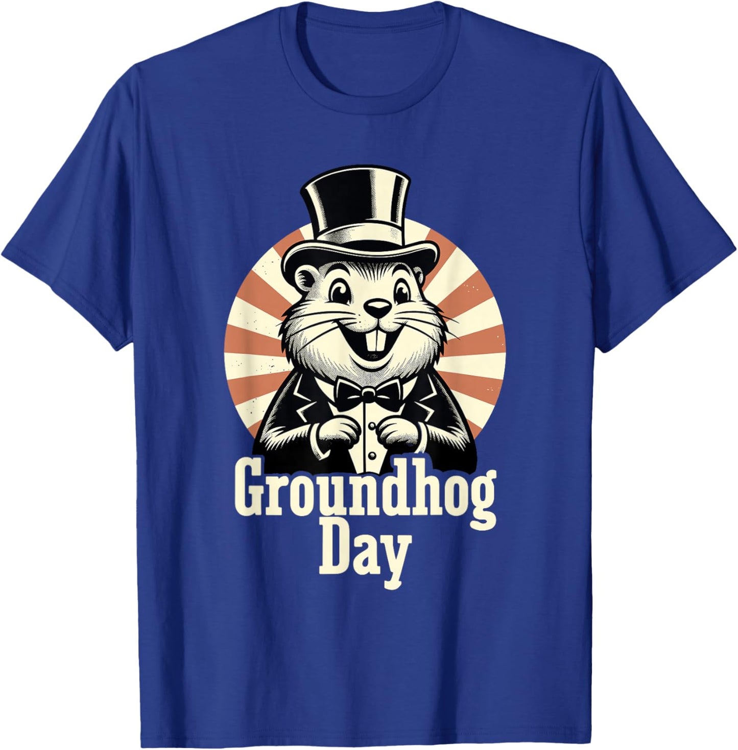 Punxy Phil's Groundhog Day February 2nd Holiday Retro T-Shirt - T-Shirt | Royal