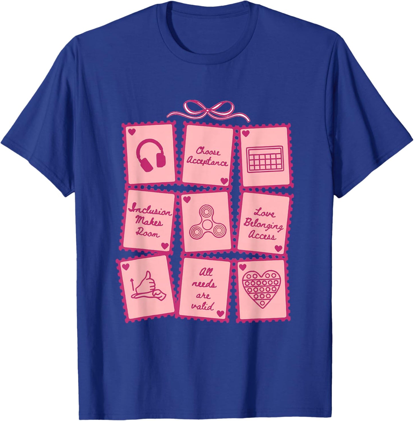 Advocacy Inclusion Valentine Stamp Special Education Teacher T-Shirt - T-Shirt | Royal