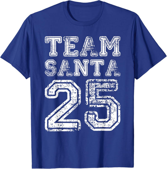 Team Santa 2025 Santa Claus Hat Christmas T-Shirt - T-Shirt | Royal