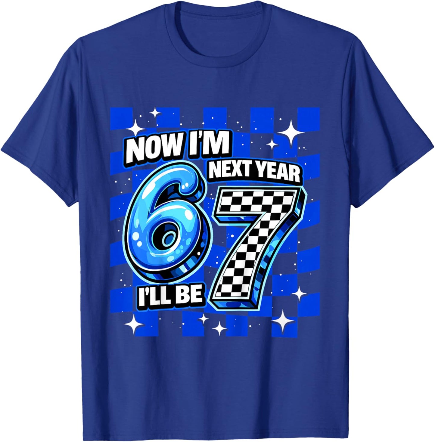 6 Year Old Birthday Boys Kids Now I'm 6 Next Year I'll be 7 T-Shirt - T-Shirt | Royal