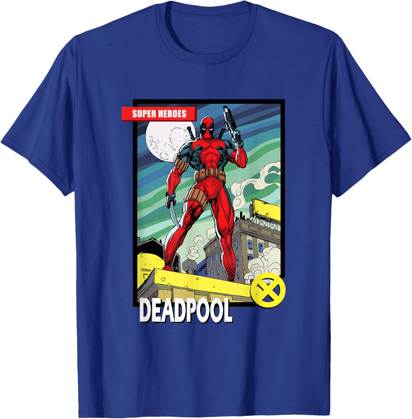 Marvel Comics Deadpool Vintage Book Art T-Shirt - T-Shirt | Royal