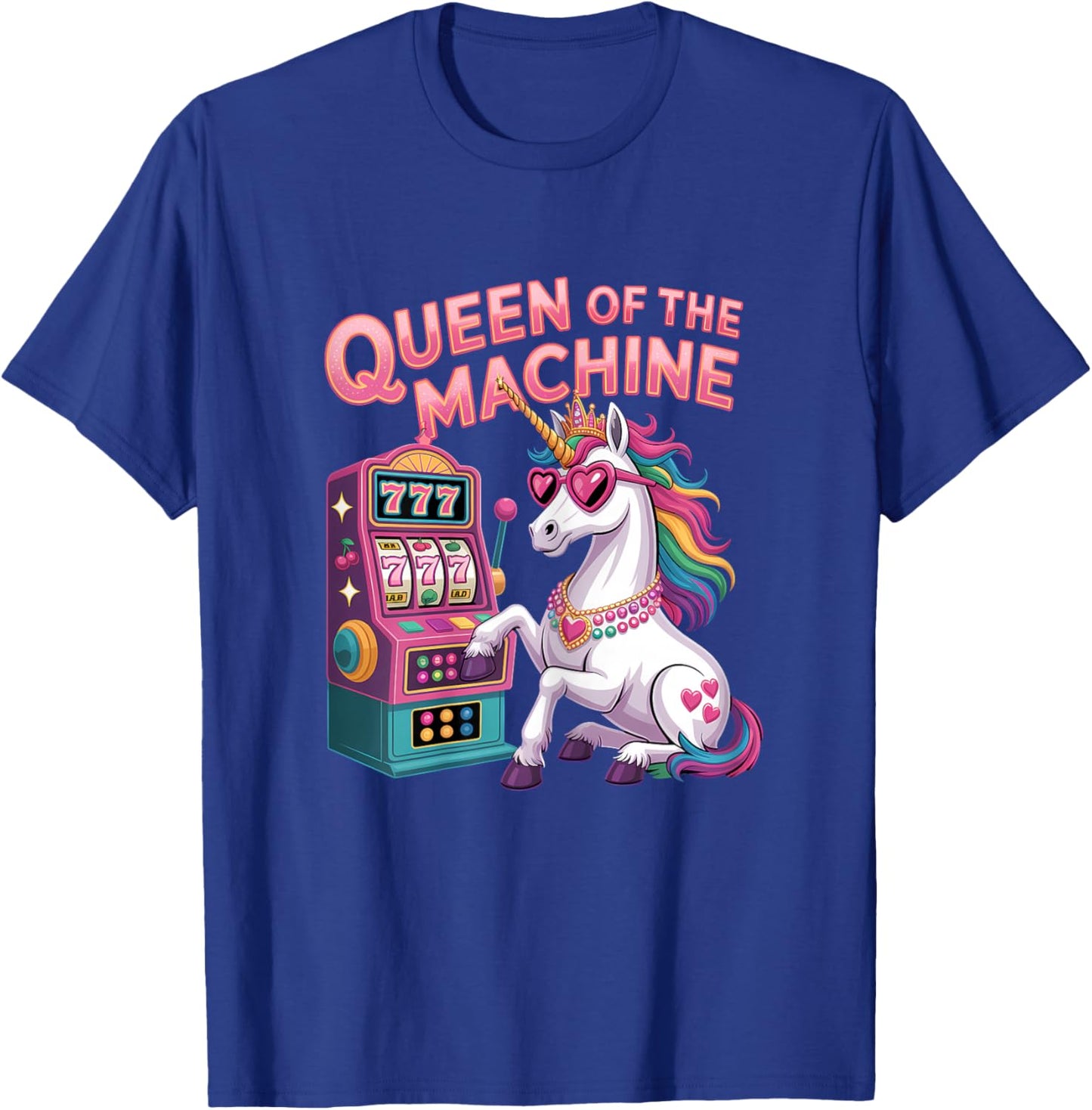 Cute Slot Machine Queen Casino Gambling Poker Player T-Shirt - T-Shirt | Royal