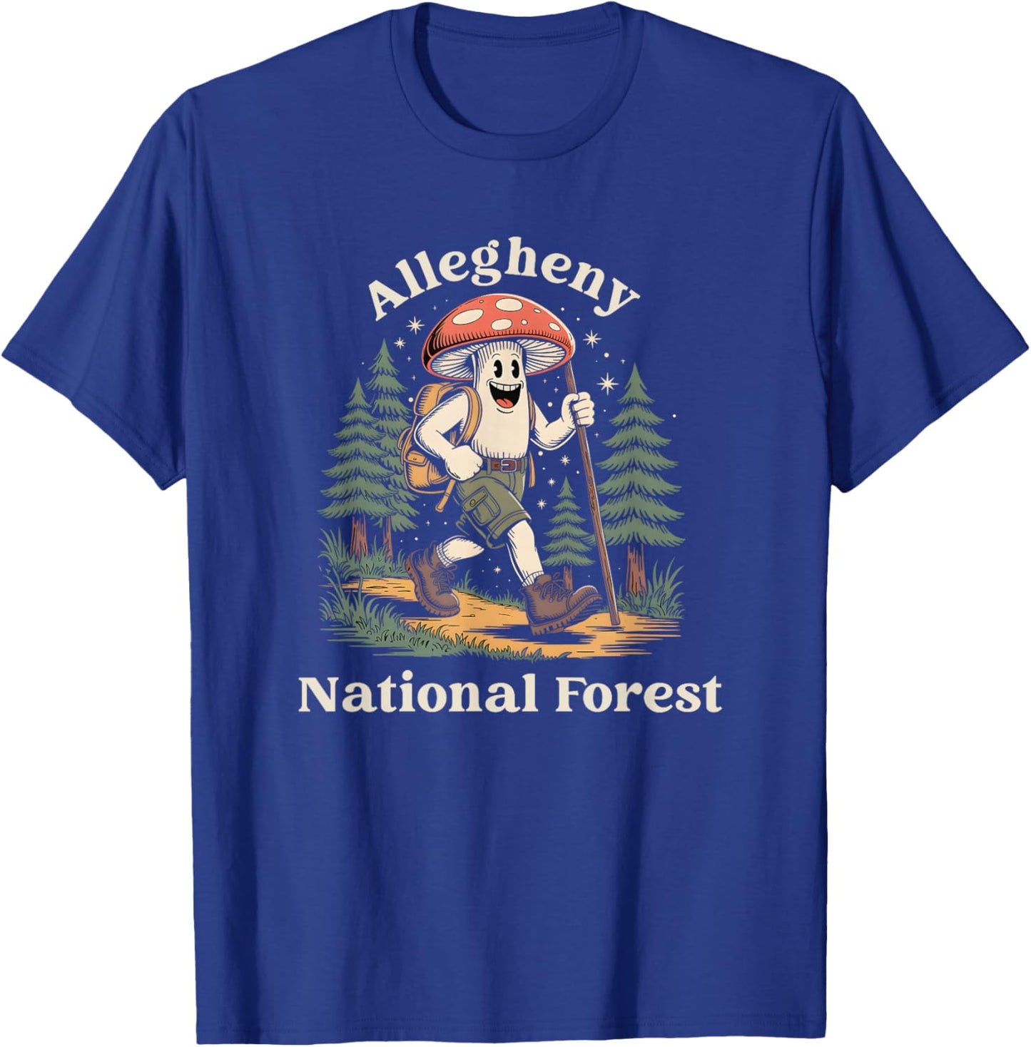 Allegheny National Forest Pennsylvania Hiking Mushroom T-Shirt - T-Shirt | Royal