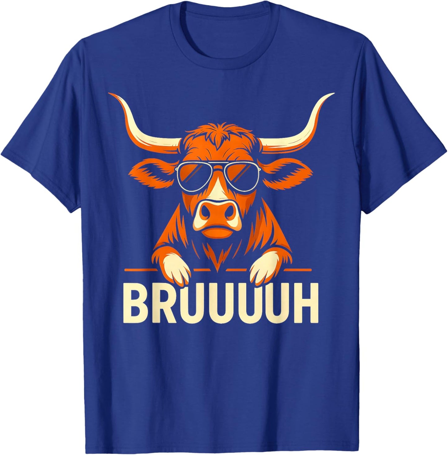 Vintage Retro Bruh Longhorn Meme Gift Women Kid T-Shirt - T-Shirt | Royal