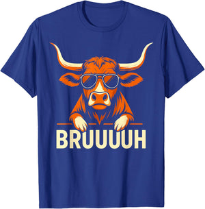 Vintage Retro Bruh Longhorn Meme Gift Women Kid T-Shirt - T-Shirt | Royal