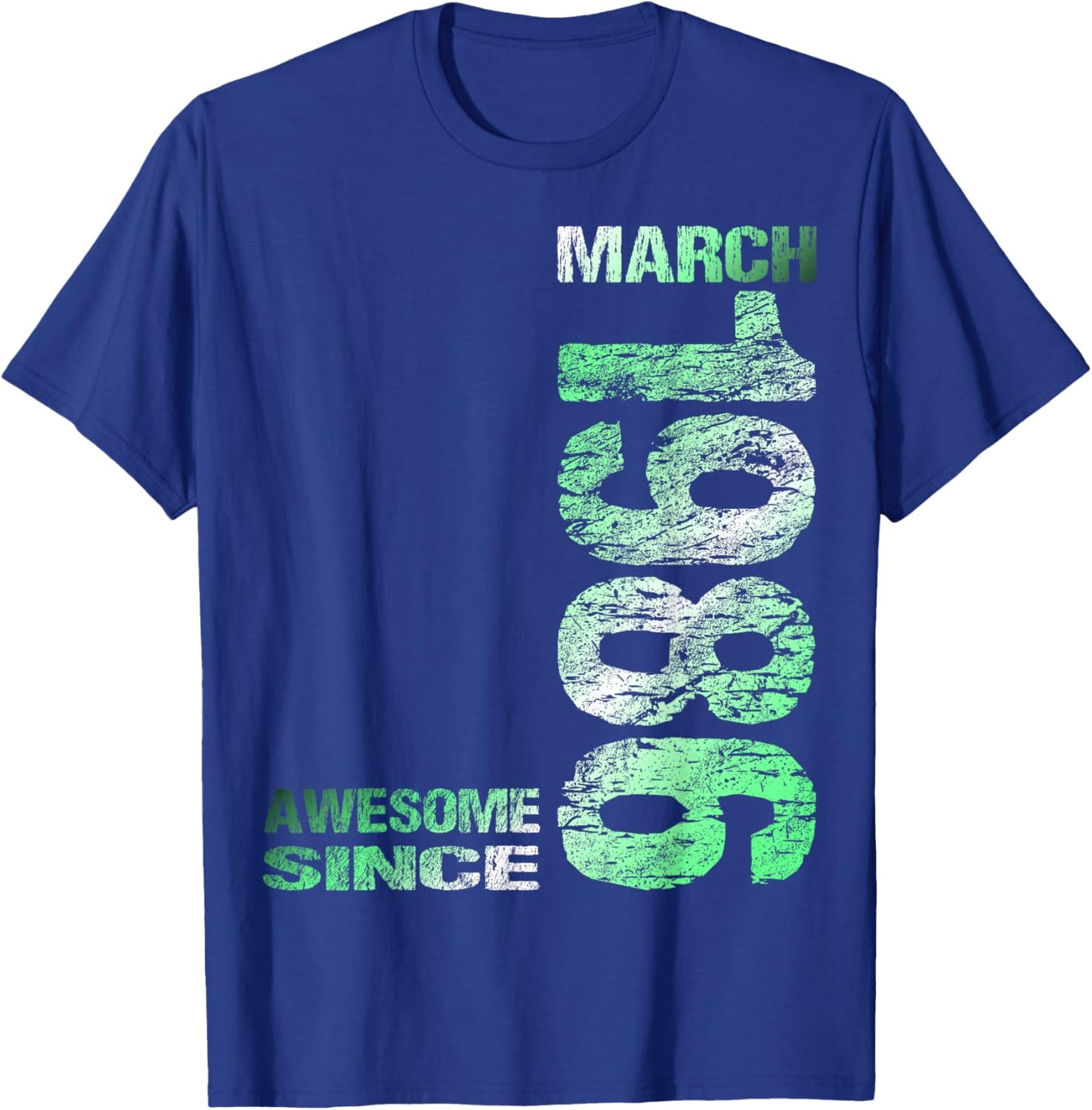 Awesome Since March 1986 Vintage 40. Birthday T-Shirt - T-Shirt | Royal
