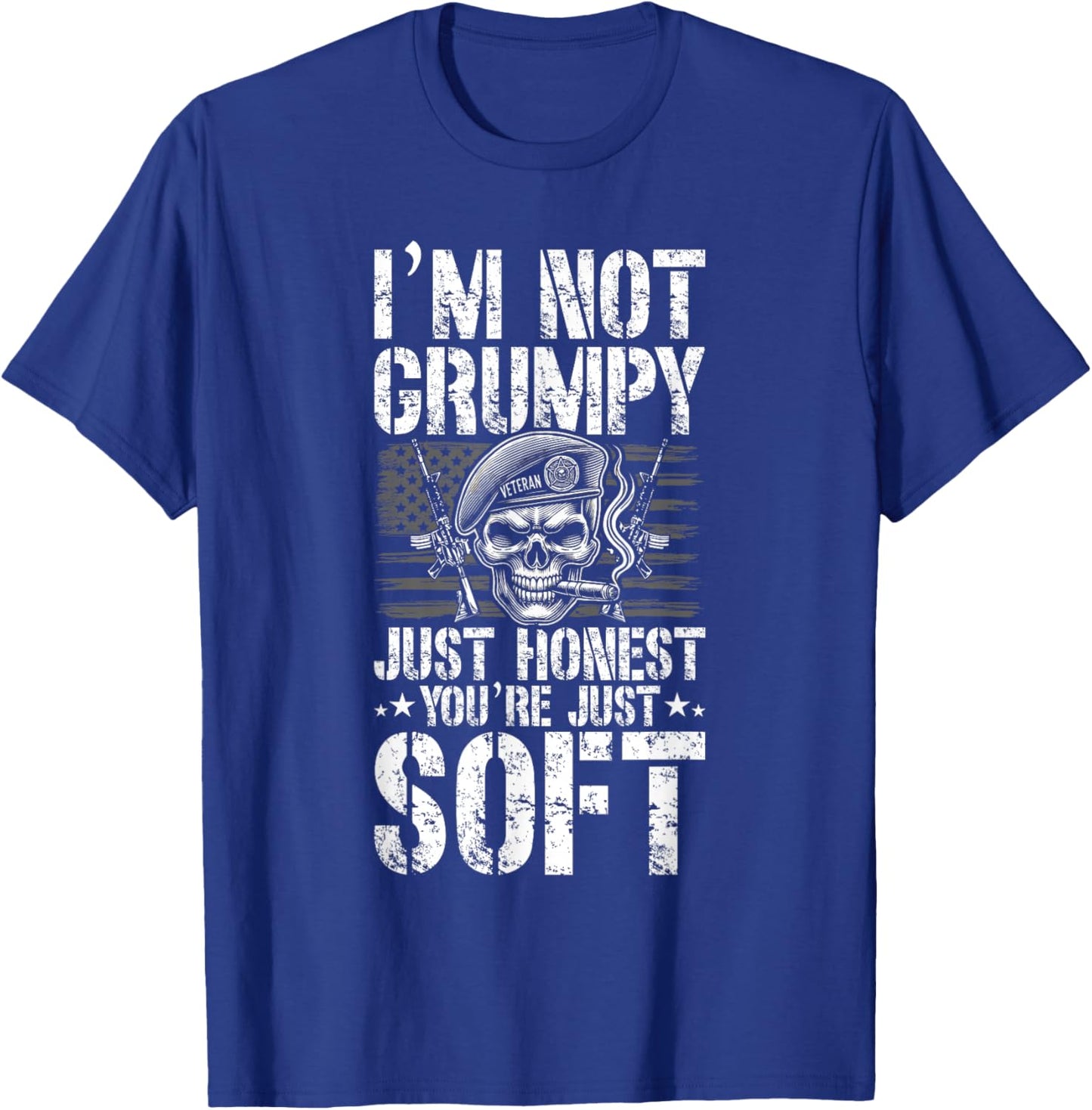 Grumpy Old Veteran us Flag Vet Disgruntled Veteran T-Shirt - T-Shirt | Royal