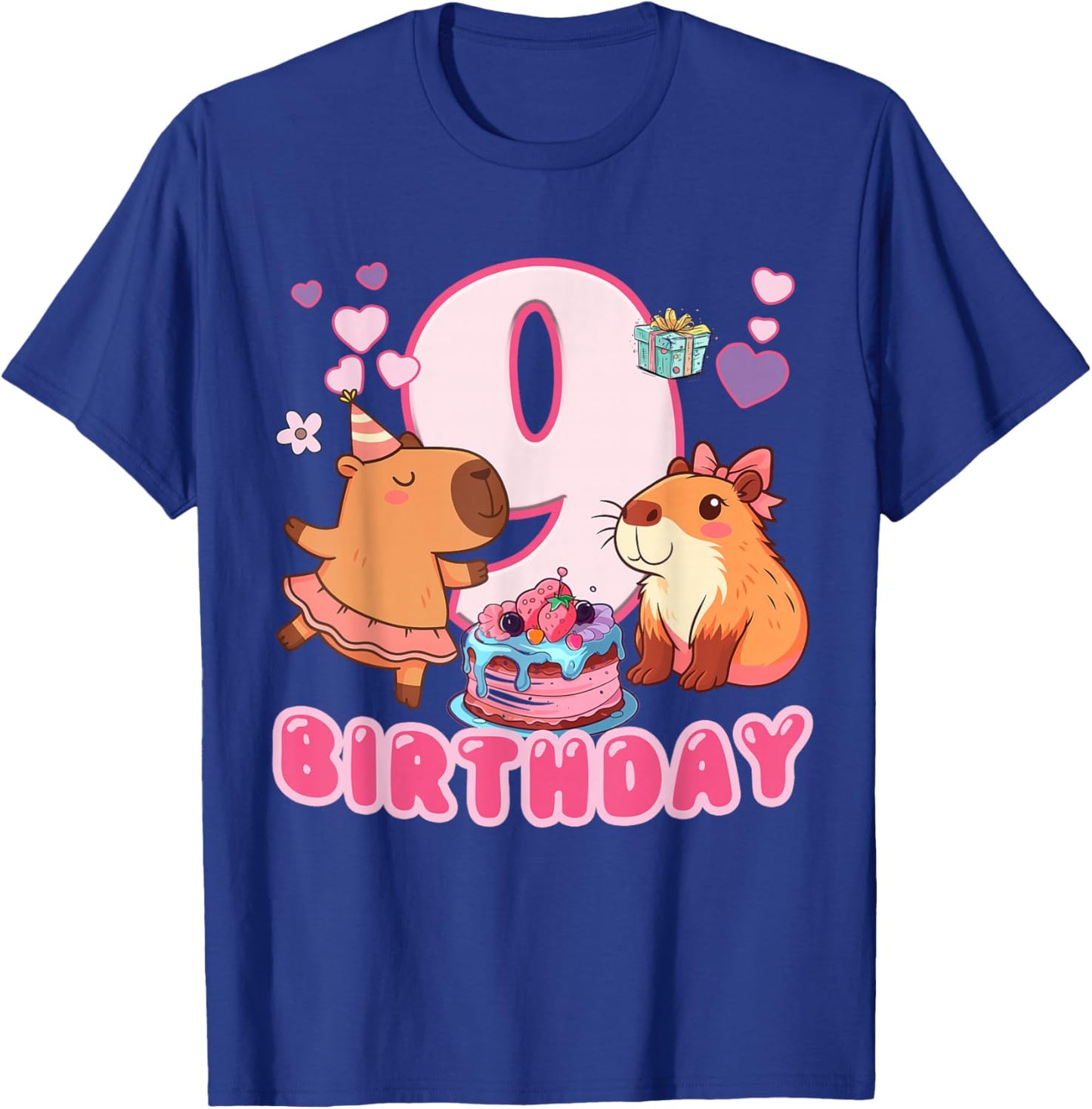 I'm 9 Year Old Capy Birthday to Me 9th Birthday Capybara T-Shirt - T-Shirt | Royal