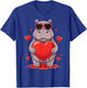 Valentines Day Cute Valentine Hippo Lover T-Shirt - T-Shirt | Royal