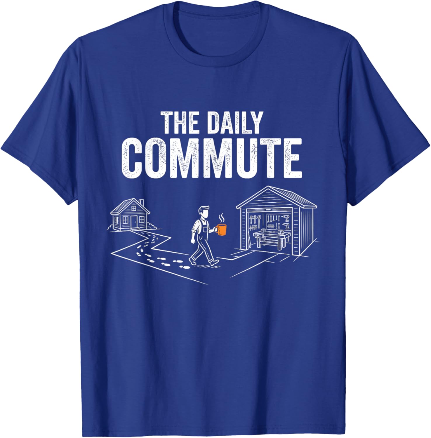 Funny The Daily Commute Funny Woodworker Carpenter T-Shirt - T-Shirt | Royal