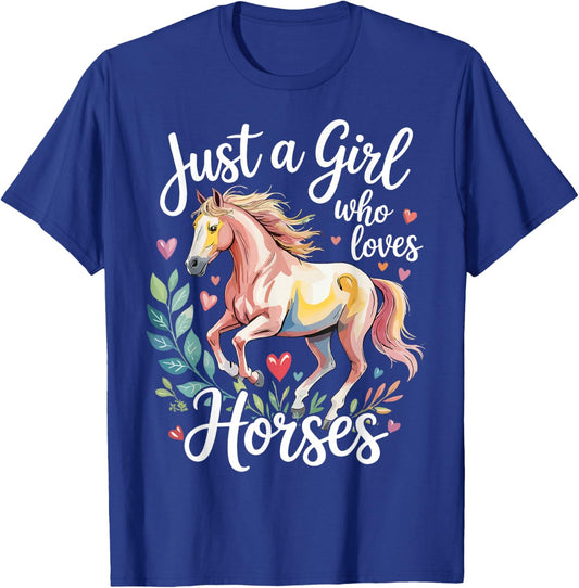 Just A Girl Who Loves Horses T-Shirt - T-Shirt | Royal