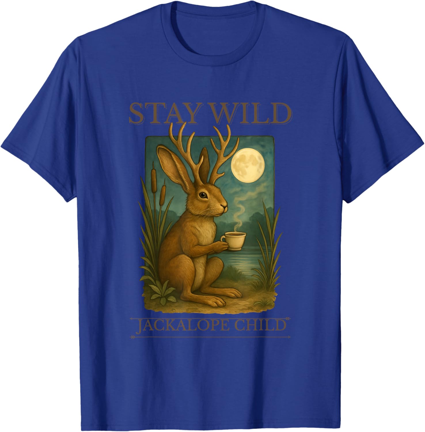 Stay Wild Jackalope Child T-Shirt - T-Shirt | Royal