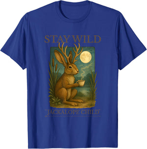Stay Wild Jackalope Child T-Shirt - T-Shirt | Royal