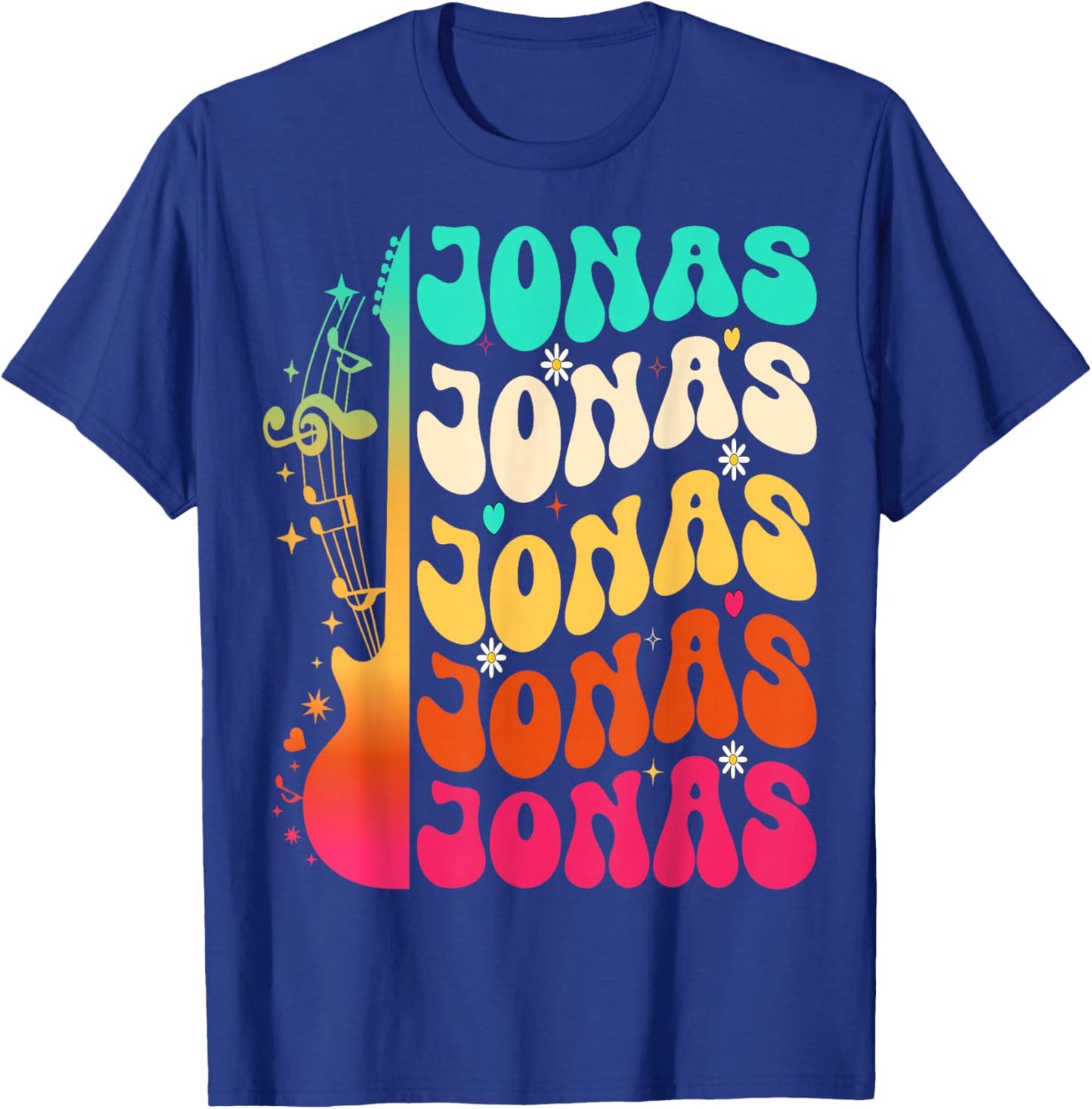 Retro Jonas First Name I Love Jonas 80's Groovy T-Shirt - T-Shirt | Royal