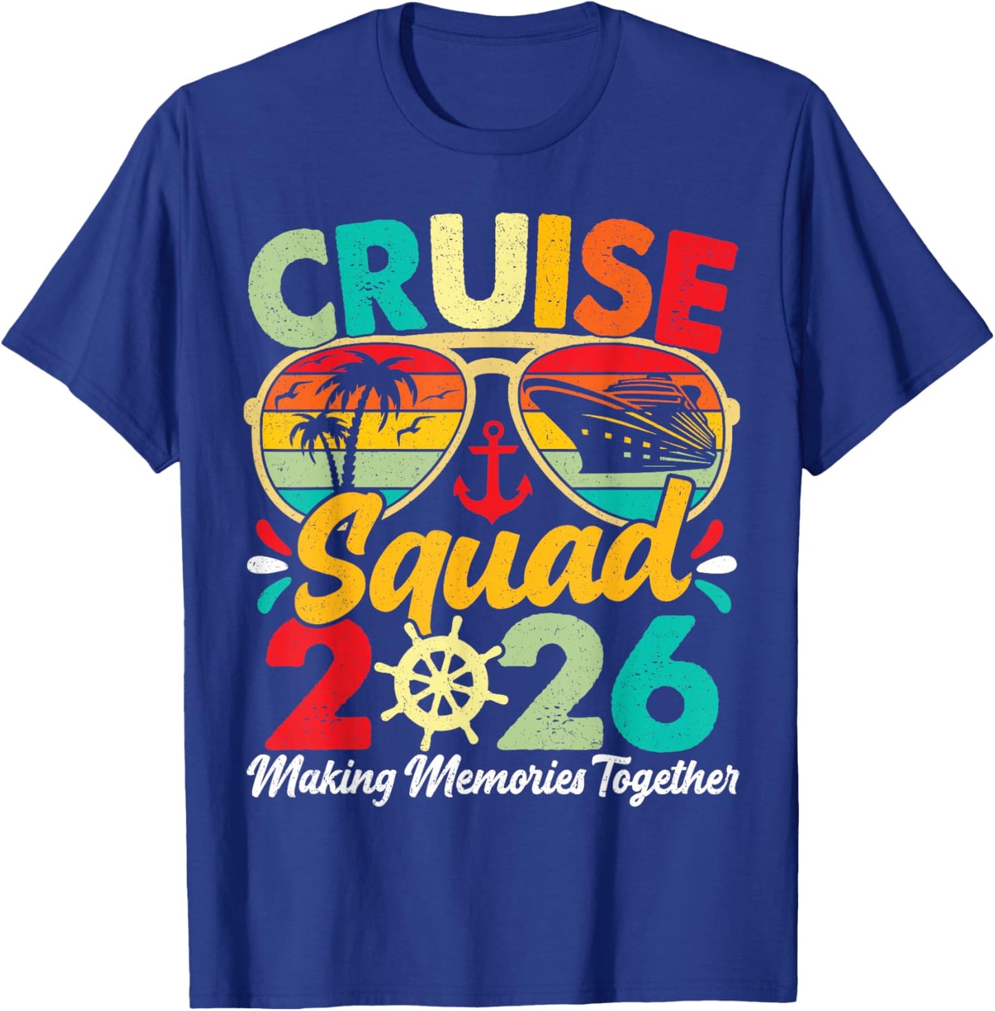 Cruise Squad 2026 Summer Vacation Matching Family Vintage T-Shirt - T-Shirt | Royal