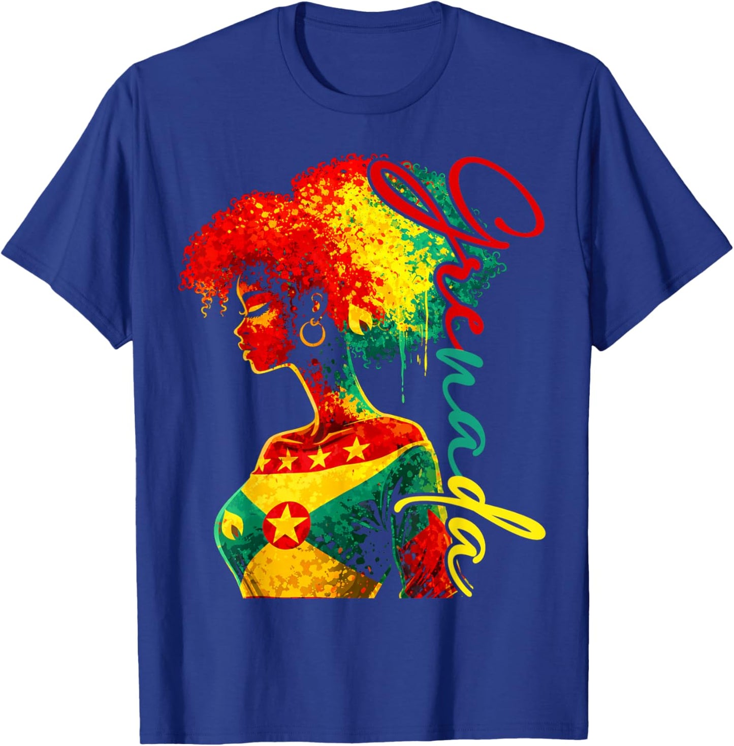 Grenada Flag Grenadian Girl Proud Pride Patriotic T-Shirt - T-Shirt | Royal