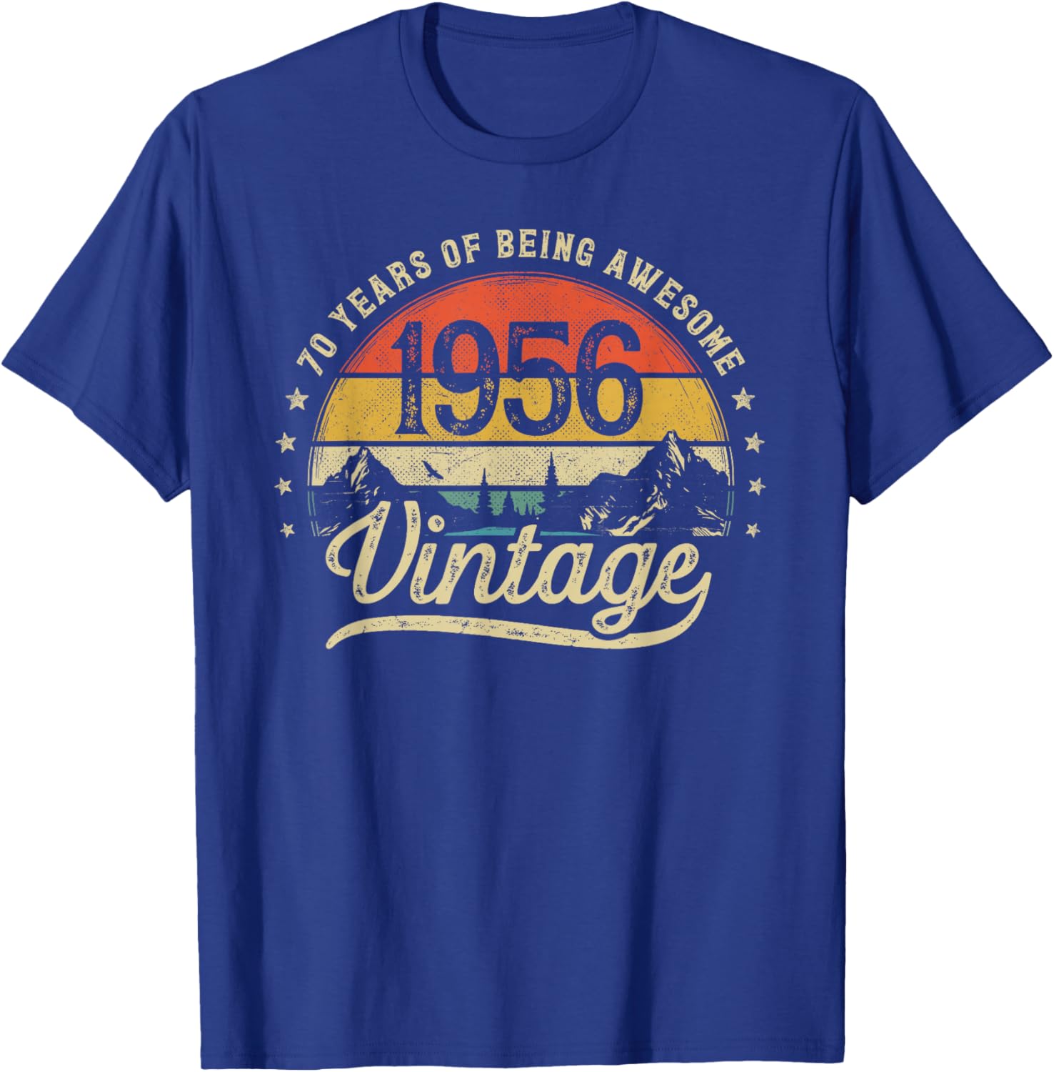 Vintage 1956 70 Years Old 70th Birthday T-Shirt - T-Shirt | Royal