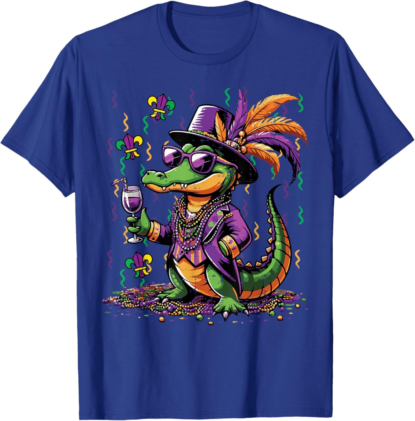 Mardi Gras Alligator Costume Carnival New Orleans Women Men T-Shirt - T-Shirt | Royal