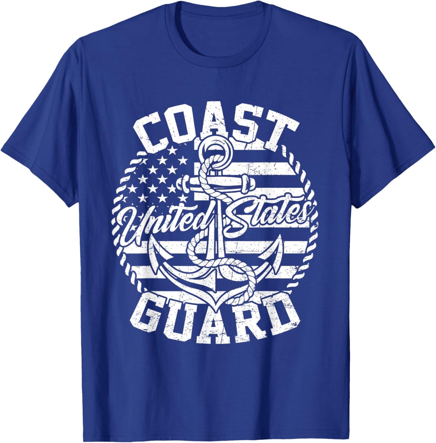 United States Coast Guard USCG Coastie Flag USA Anchor T-Shirt - T-Shirt | Royal