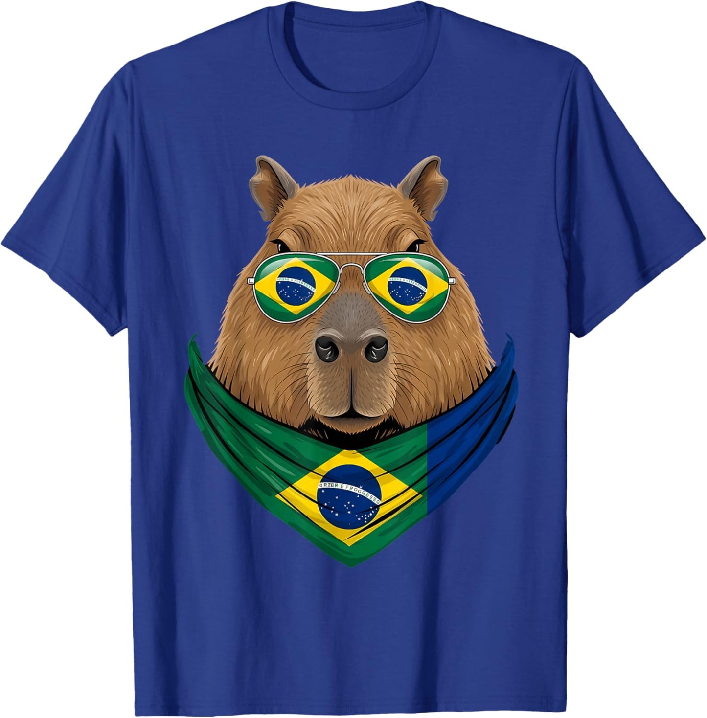 Brasil Flag Capybara Brazilian Pride Brasilian Roots Brazil T-Shirt - T-Shirt | Royal