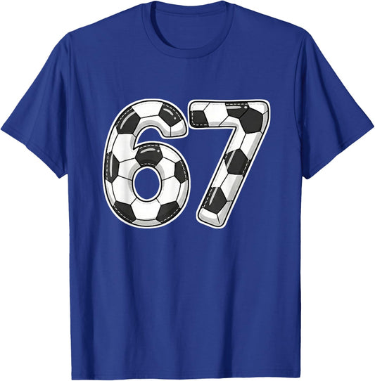 Six Seven 6 7 Meme Humor Funny Football Fan Men Women Kids T-Shirt - T-Shirt | Royal