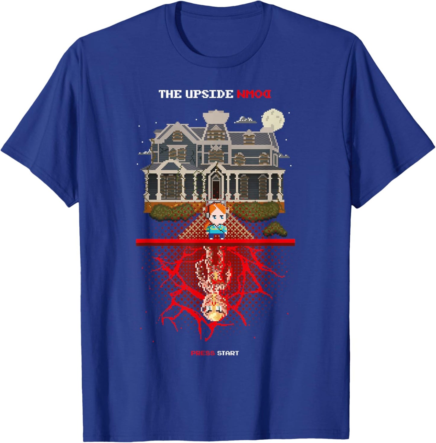 Stranger Things Season 5 Max & Vecna Upside Down Pixel Art T-Shirt - T-Shirt | Royal