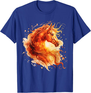 Fire Golden Horse of The Year Chinese New Year 2026 Boy Girl T-Shirt - T-Shirt | Royal