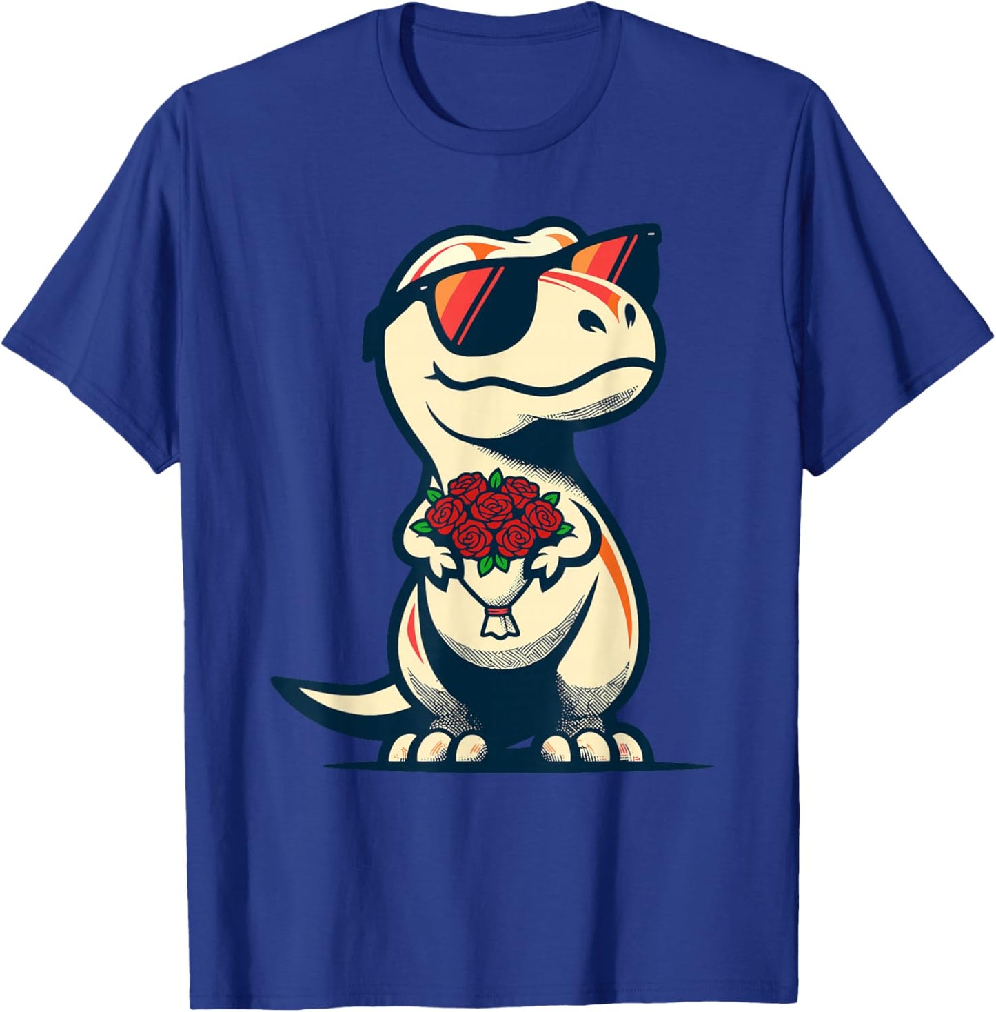 Dinosaur T-Rex Love Men Women Kids Funny St. Valentine's T-Shirt - T-Shirt | Royal