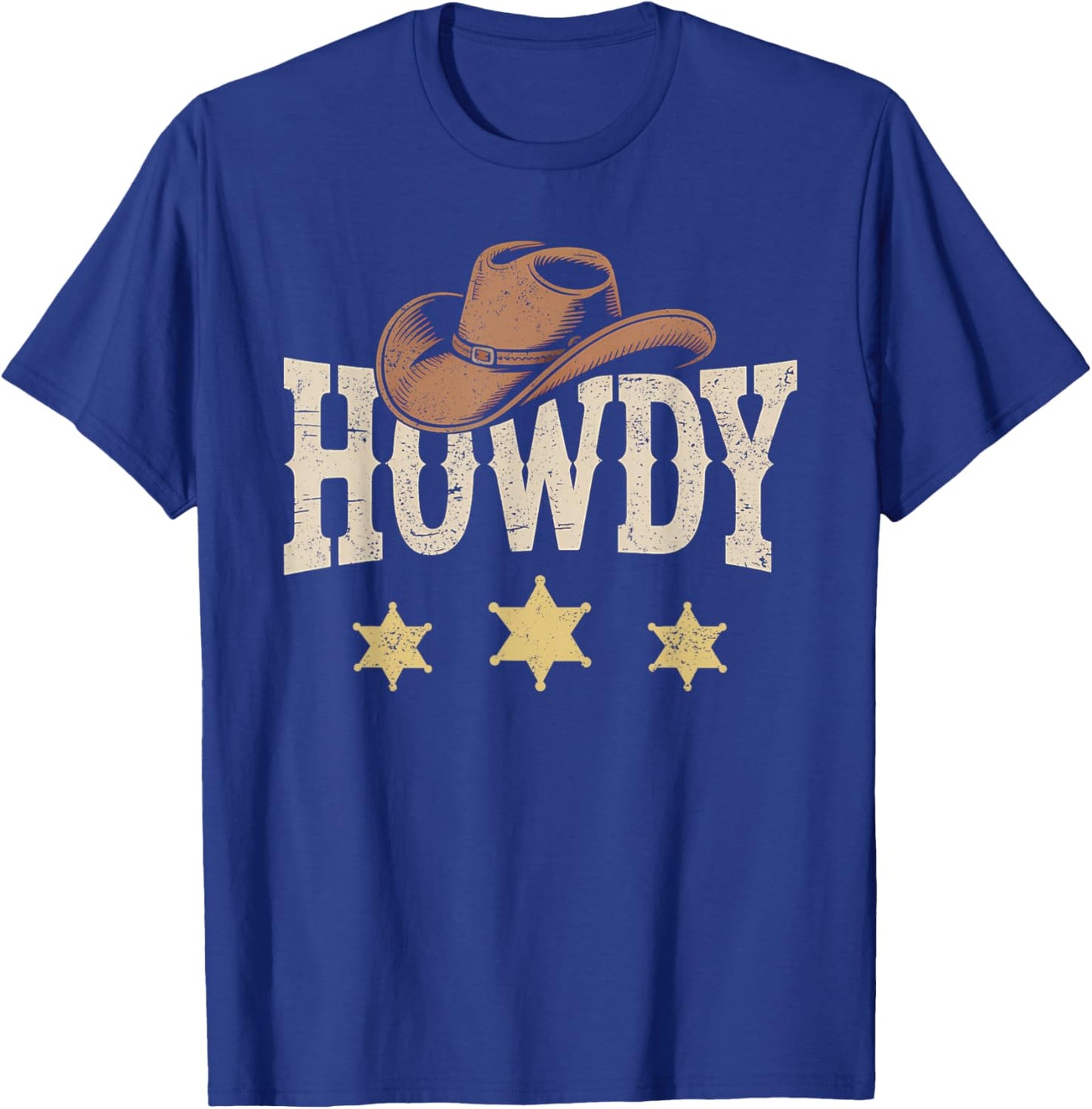 Rodeo Hat Western Country Cowboy Cowgirl Howdy T-Shirt - T-Shirt | Royal