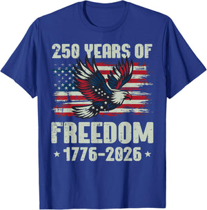 250 Years Freedom American USA 250th Anniversary Men Women T-Shirt - T-Shirt | Royal