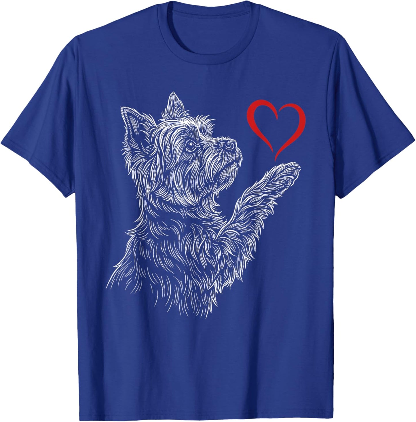Yorkshire Terrier Lover Dog Yorkie Holding Heart Valentines T-Shirt - T-Shirt | Royal