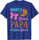 Boots or Bows Gender Reveal Decorations Papa Loves You T-Shirt - T-Shirt | Royal