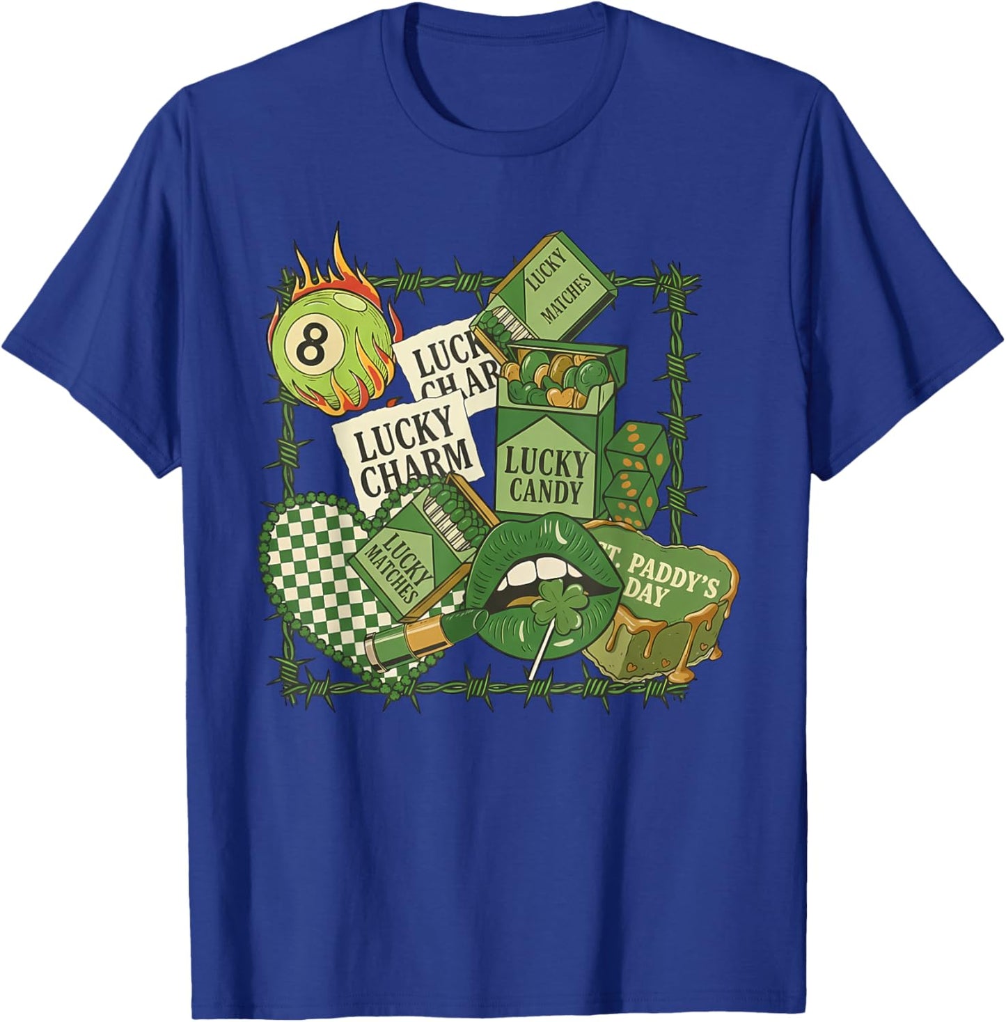 Coquette Western St Patrick's Day Collage, Western Lucky T-Shirt - T-Shirt | Royal