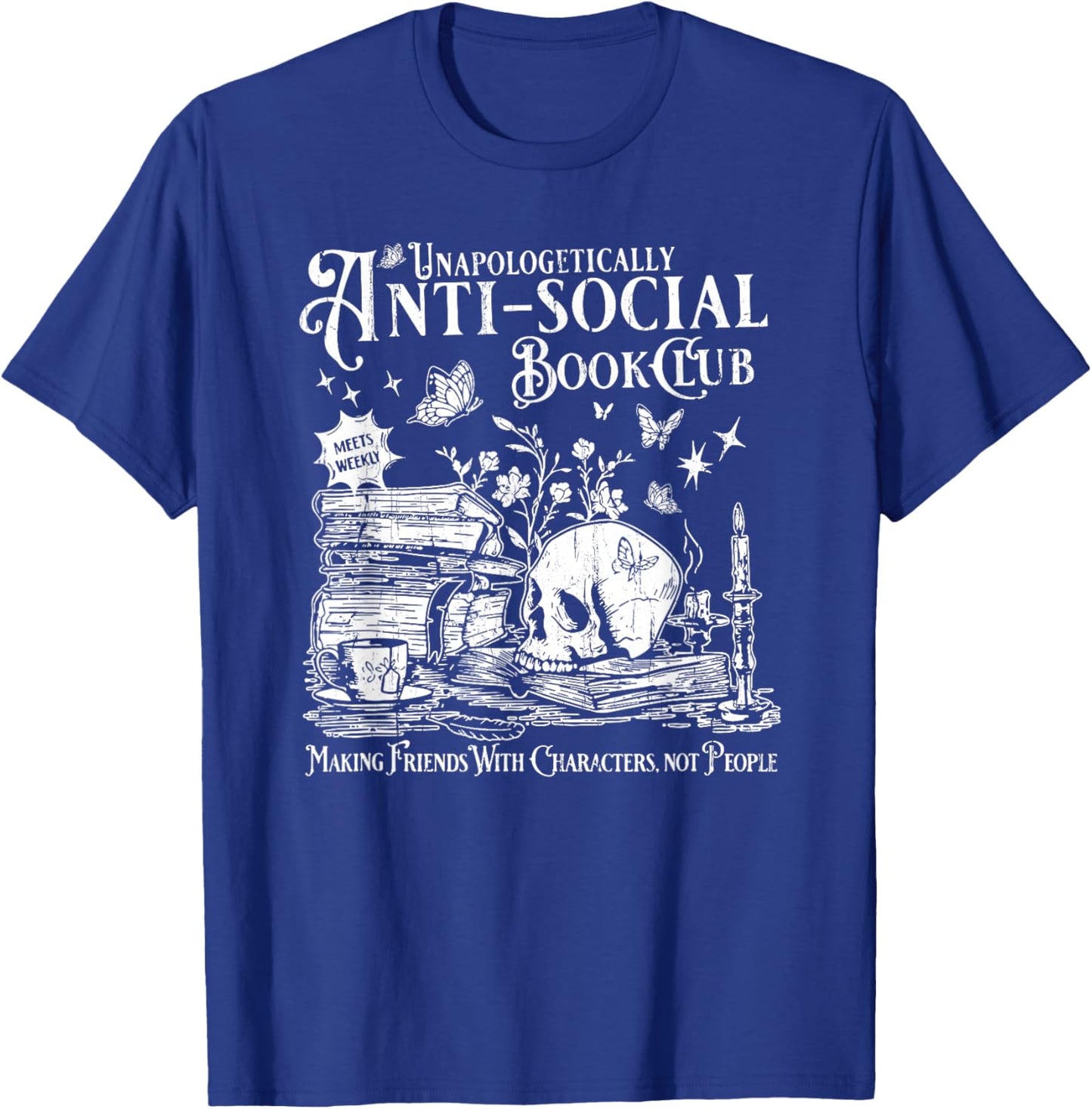 Unapologetically Anti Social Book Club, Introvert Reader T-Shirt - T-Shirt | Royal