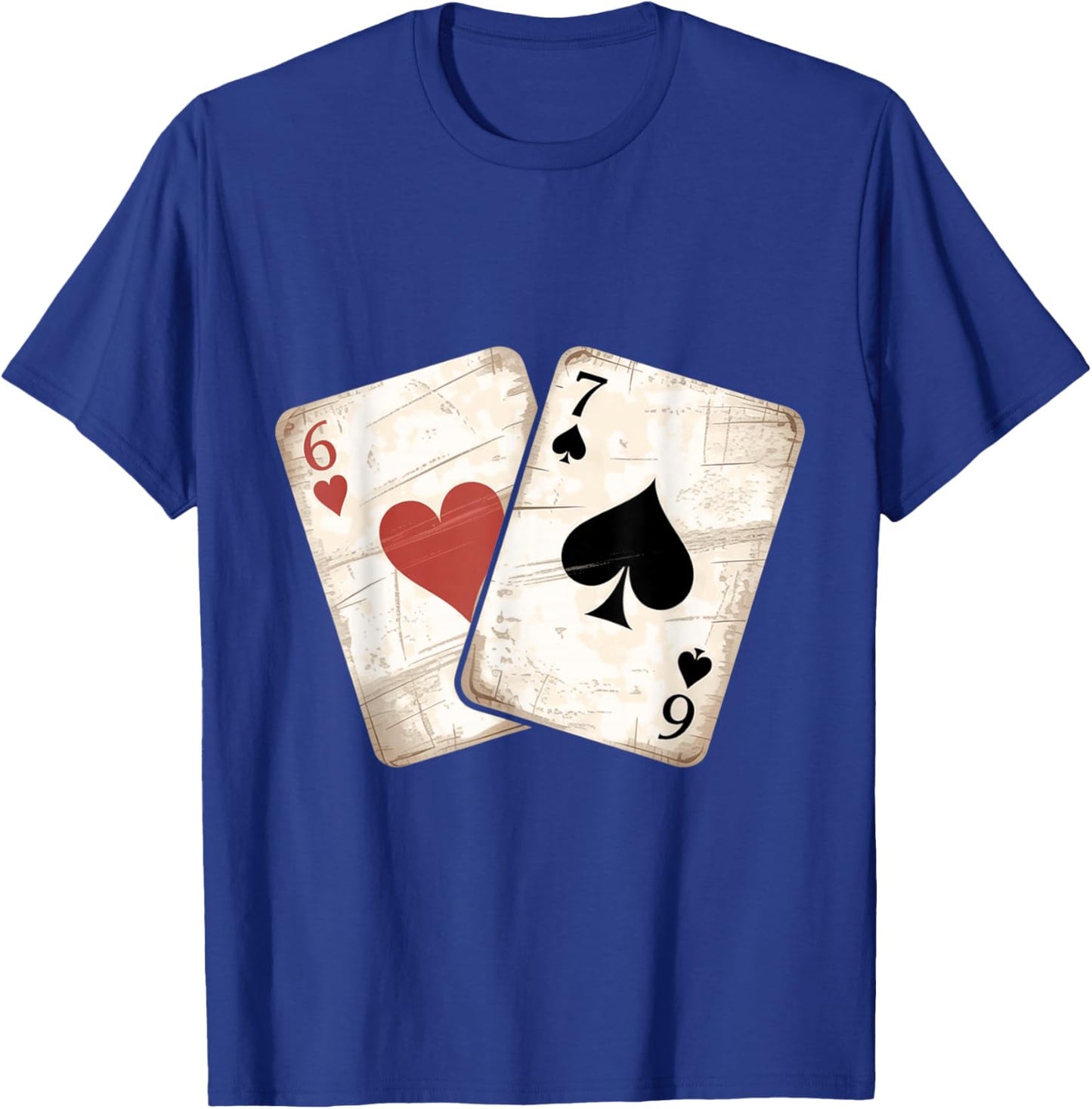 Six Seven Playing Cards Vintage 67 Funny Meme Classic Humor T-Shirt - T-Shirt | Royal