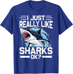 Funny Shark Shirt Women Sea Animal Shark Lover T-Shirt - T-Shirt | Royal