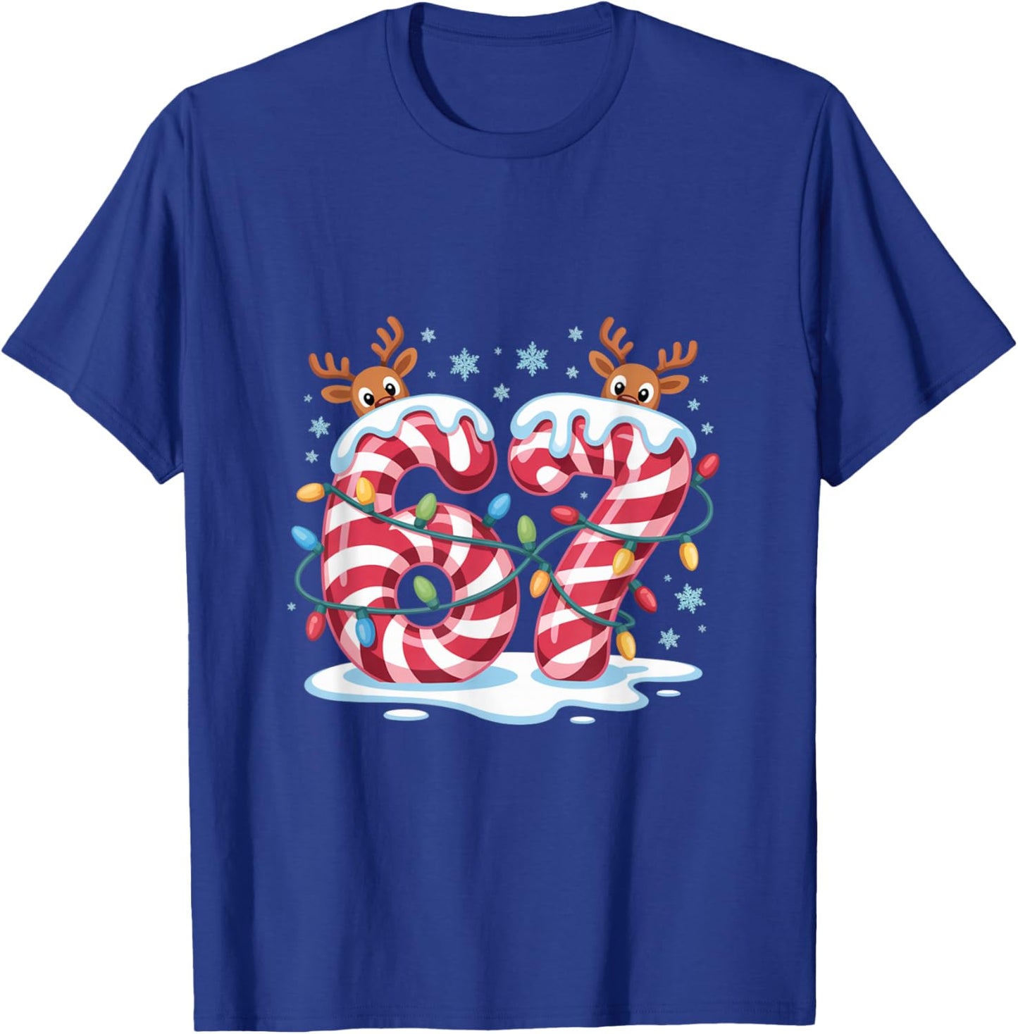 Christmas 67 Funny Xmas Six Seven Ugly Sweater 6-7 T-Shirt - T-Shirt | Royal