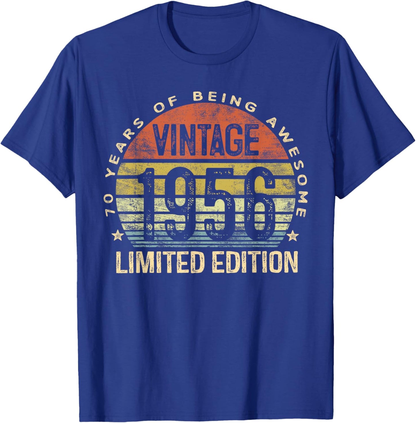 Vintage 1956 Limited Edition 70-Year-Old 70th Birthday T-Shirt - T-Shirt | Royal
