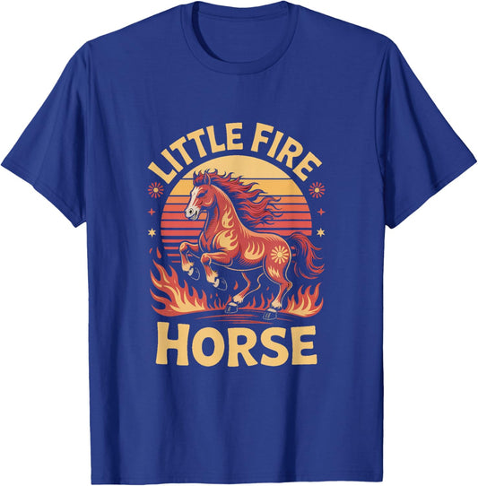 Ride The Fire Horse Chinese New Year 2026 Zodiac Art T-Shirt - T-Shirt | Royal