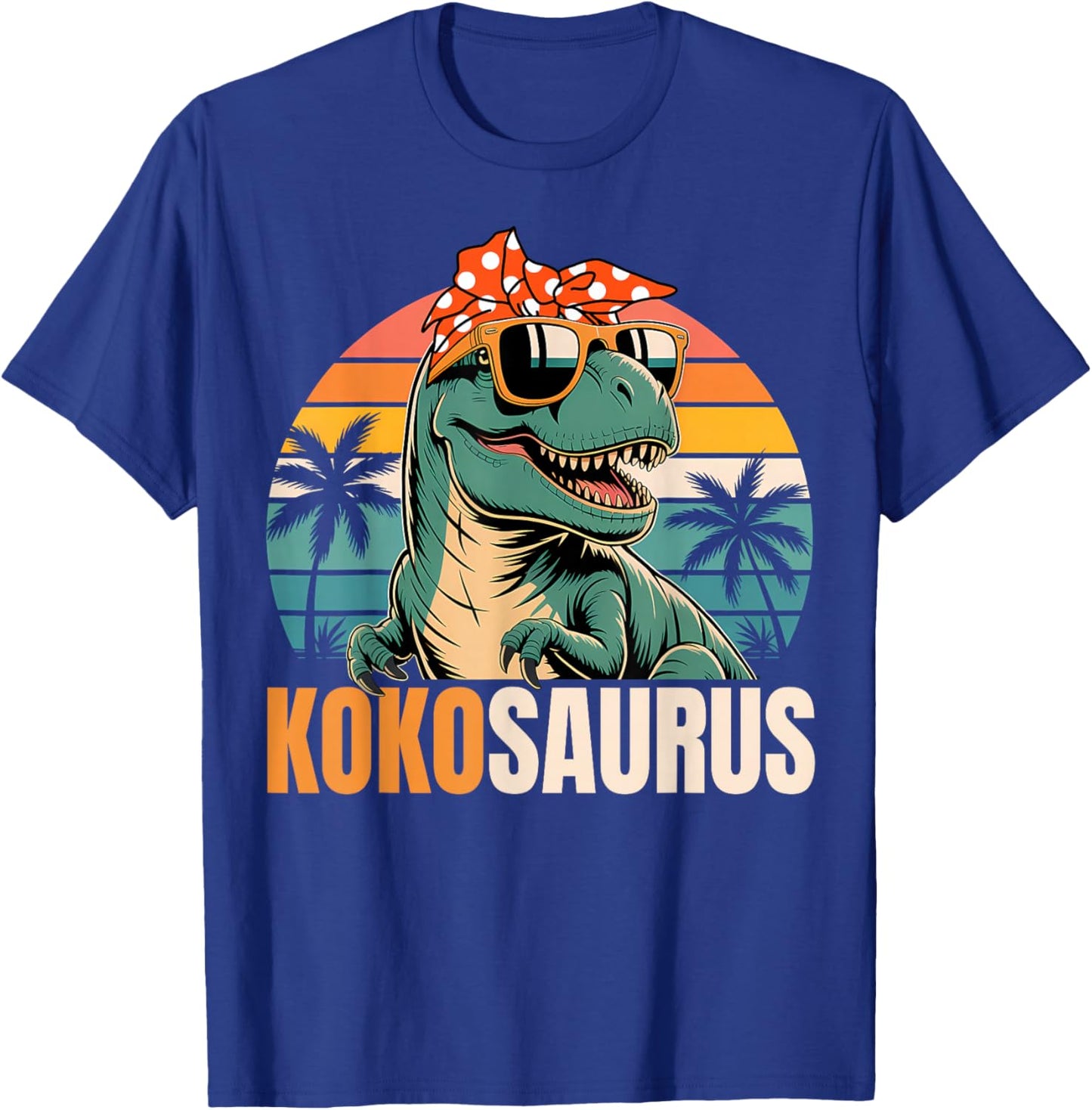 Koko Saurus KokoSaurus T Rex Dinosaur Funny Family Matching T-Shirt - T-Shirt | Royal