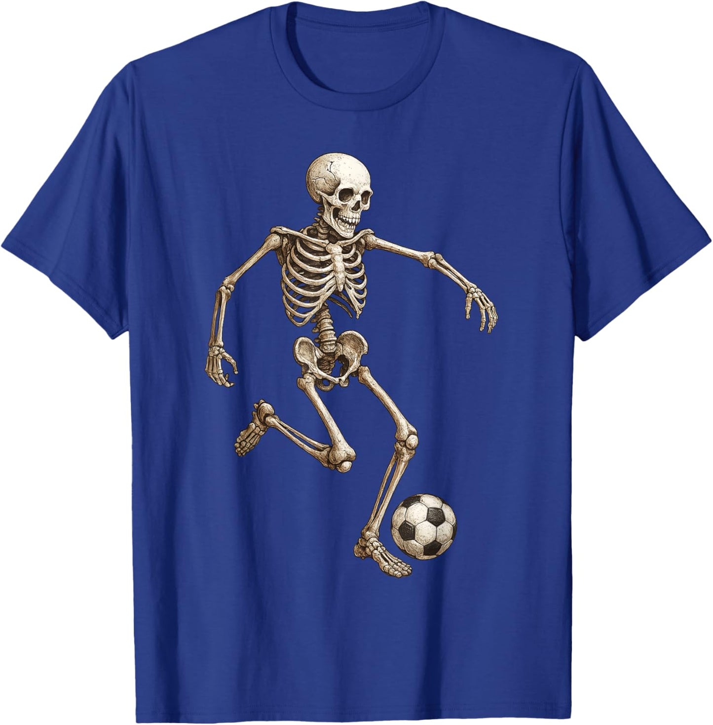 Skeleton Soccer Retro Halloween Costume Funny Men Boys Kids T-Shirt - T-Shirt | Royal