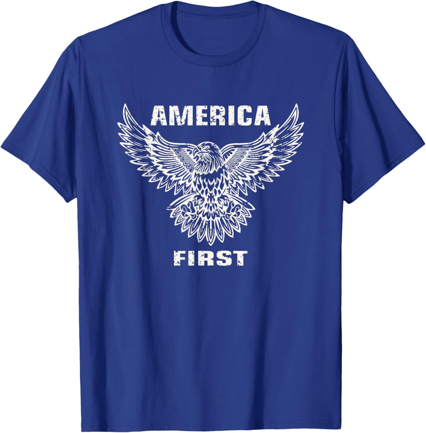 America First. Eagle, Patriotic T-Shirt - T-Shirt | Royal