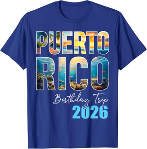 Puerto Rico Birthday Trip 2026 Matching Family Cruise Trip T-Shirt - T-Shirt | Royal